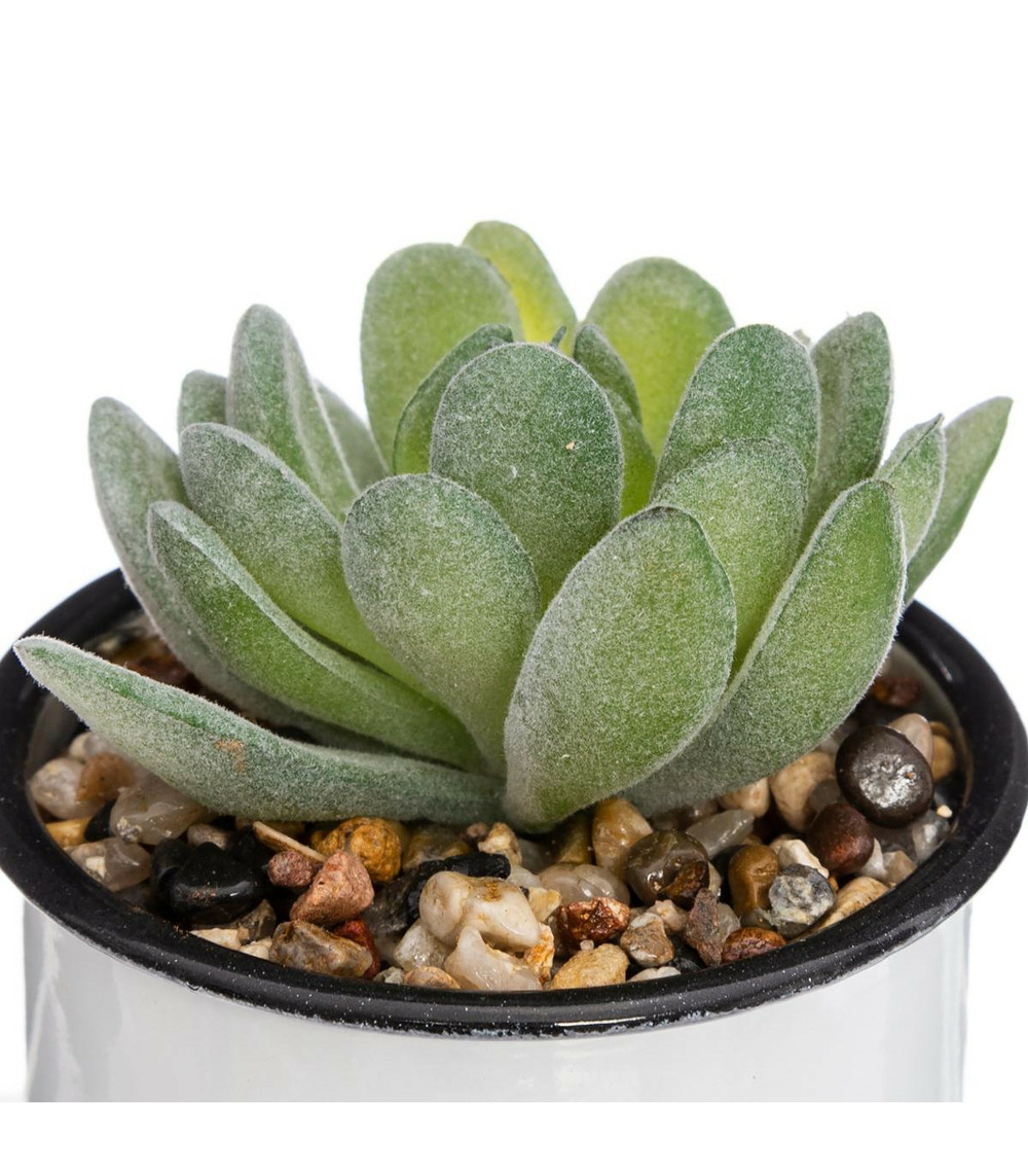 Plante artificielle dans un mug en métal h 10.5 cm
