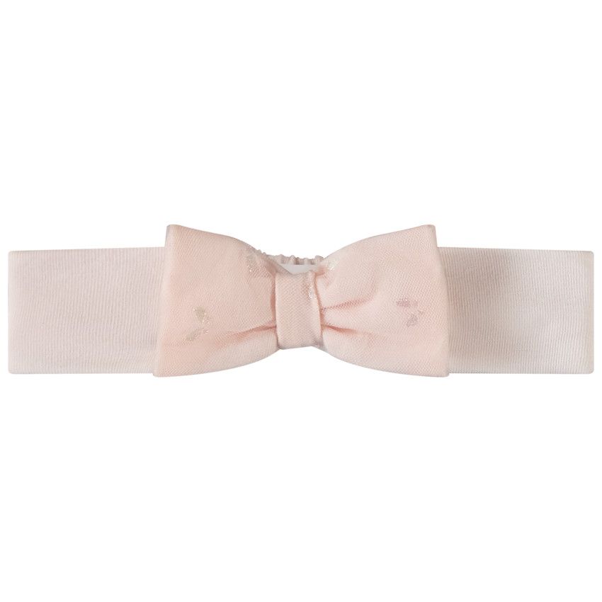 Bandeau nœud en tulle imprimé pour bébé fille - Rose