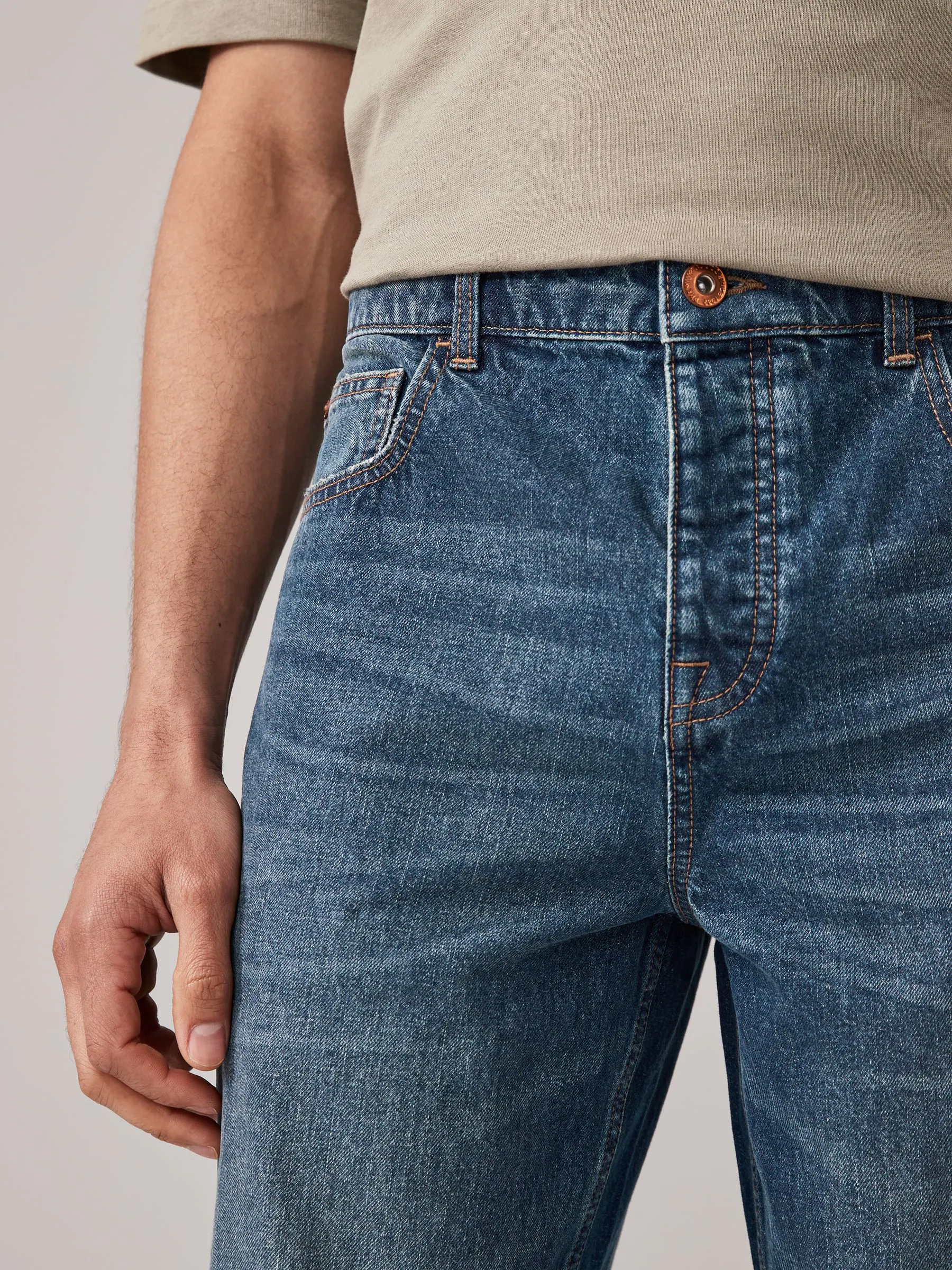 Vintage blauw - Relaxed fit - 100% katoenen authentic jeans