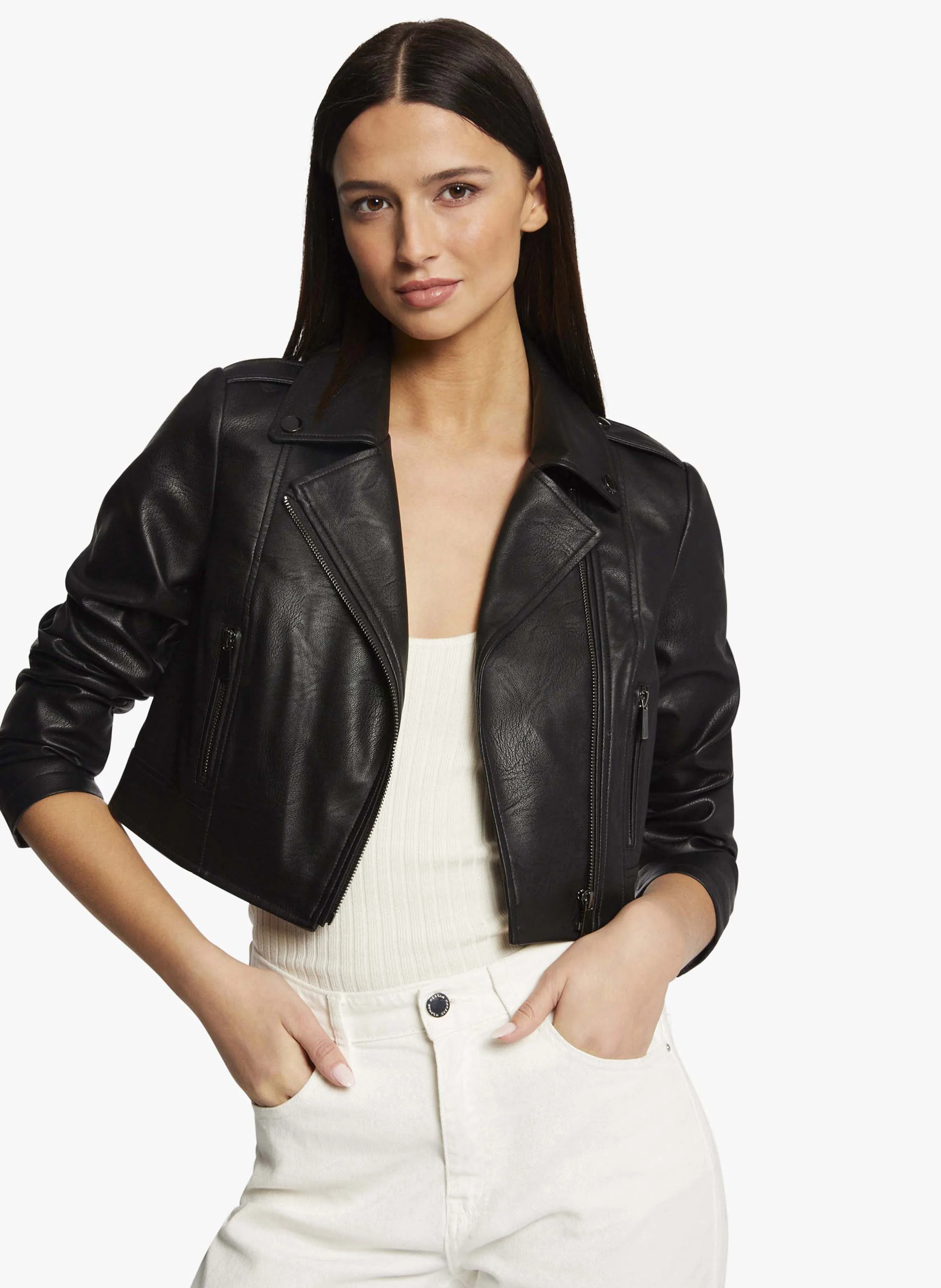 GUR - Blouson col tailleur droit| Noir
