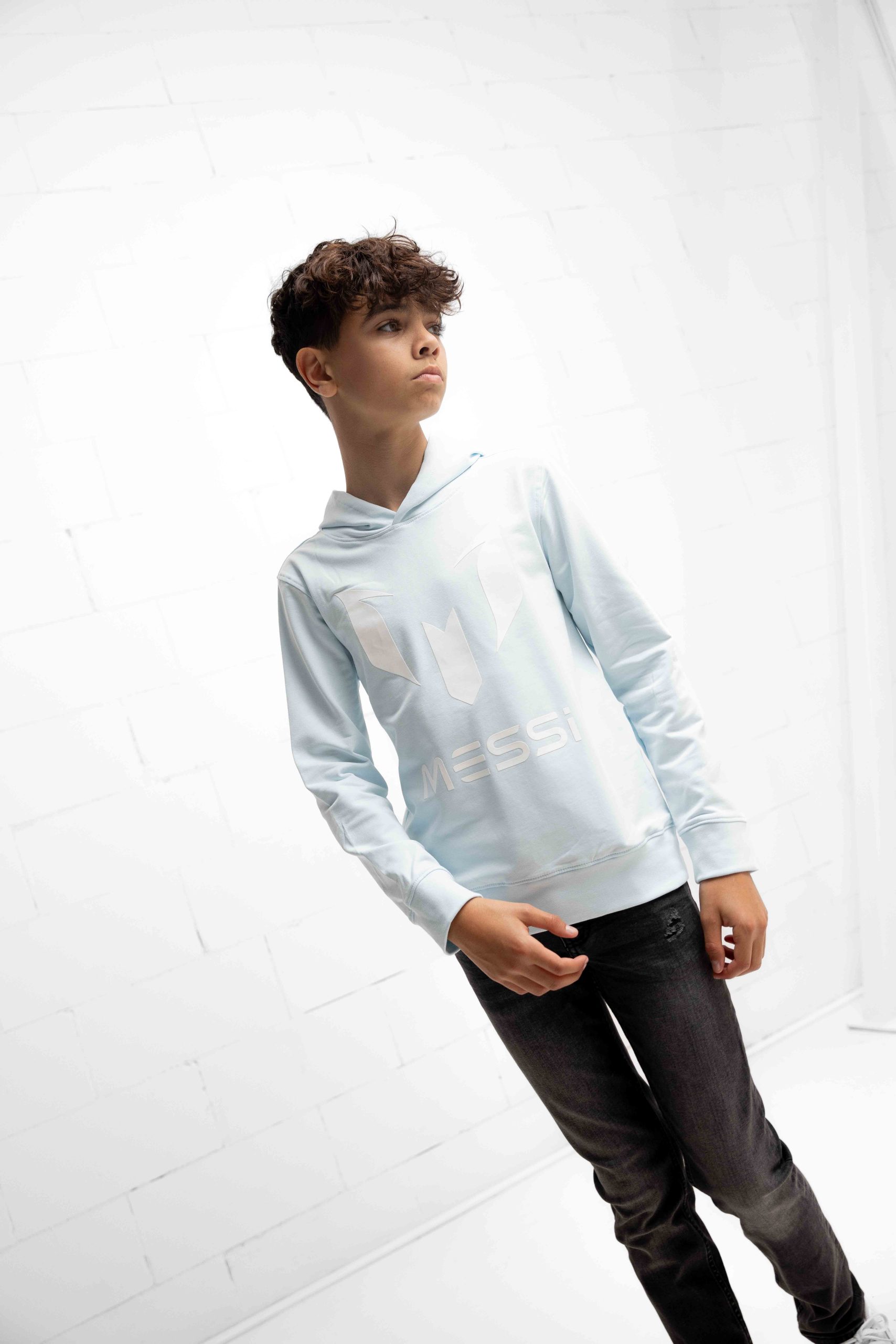 Vingino x Messi Logo Hoodie Kids Lichtblauw