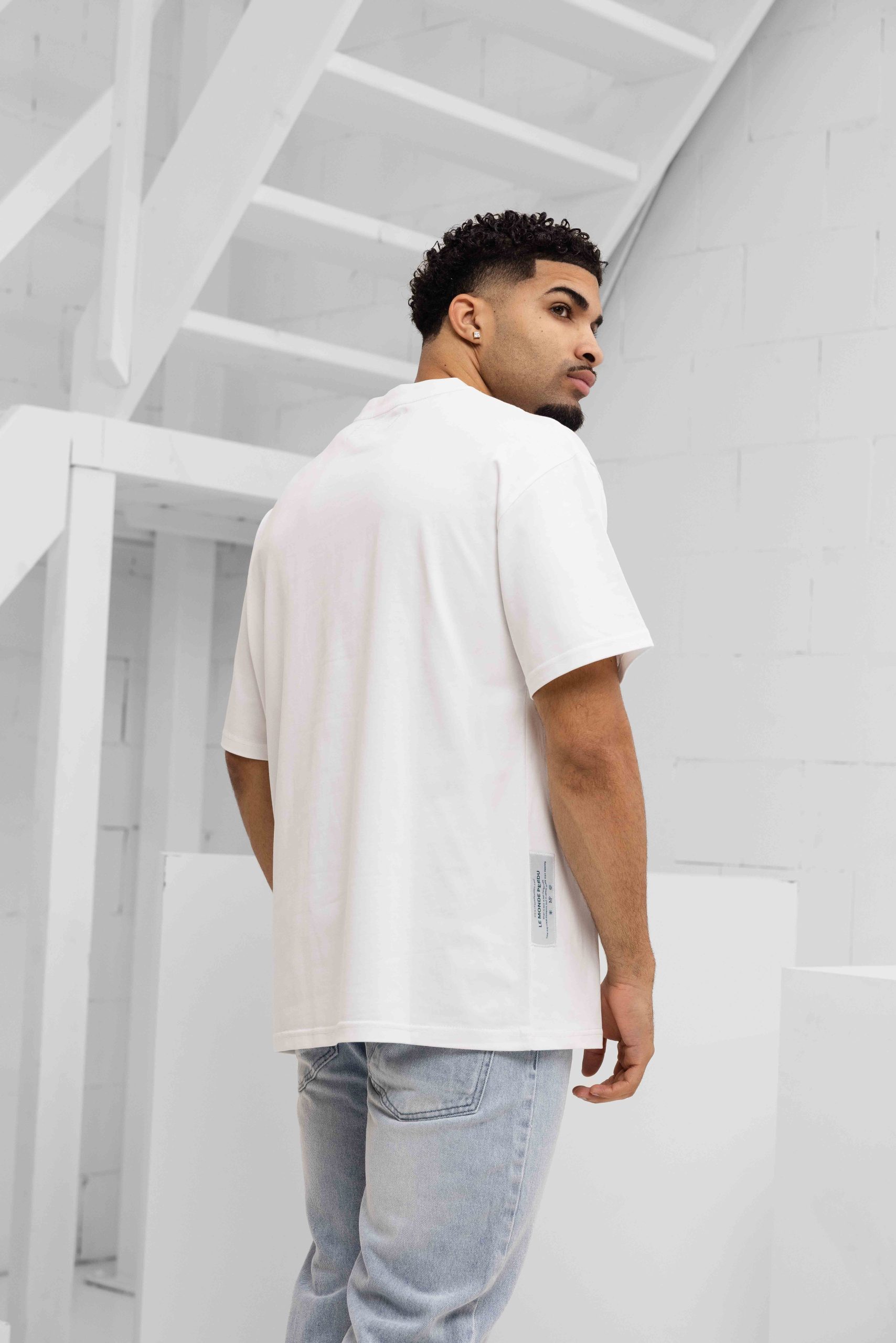 Le Monde Perdu Jacquart T-Shirt Heren Wit