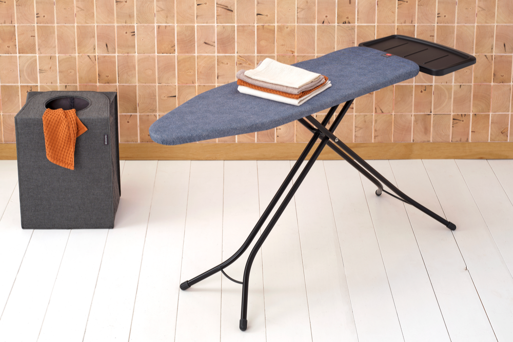 Strijkplank B, 124x38 cm, solide stoomunithouder - Denim Blue
