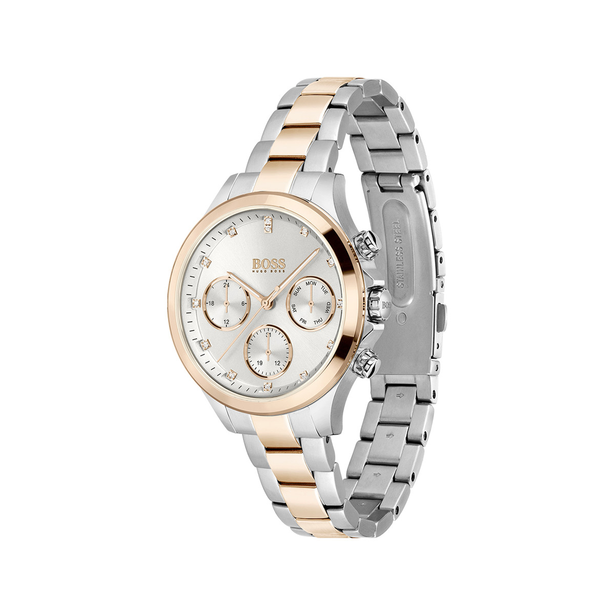 Montre Boss femme acier bicolore jaune