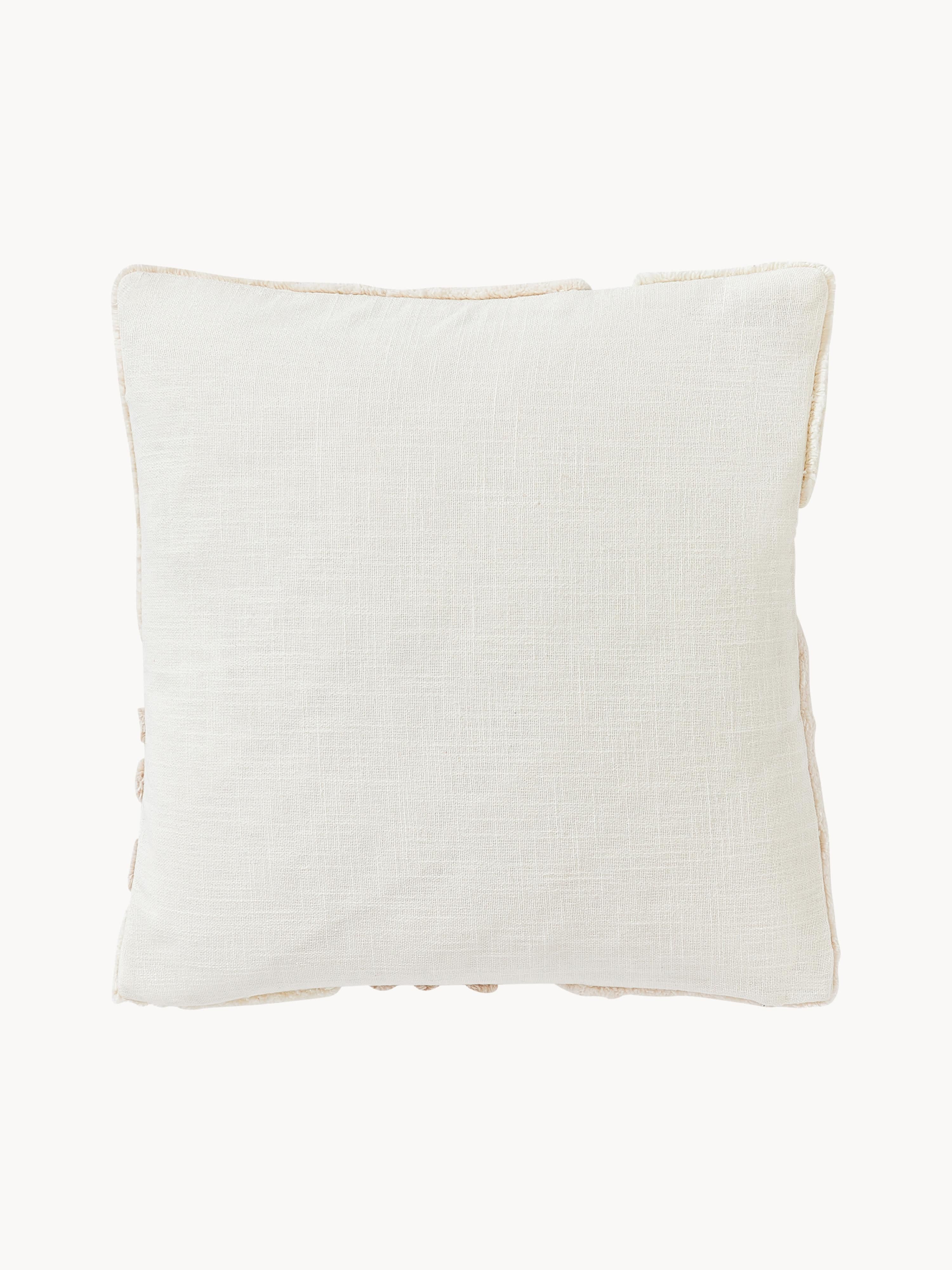 Handgetufte kussenhoes Coraline met decoraties