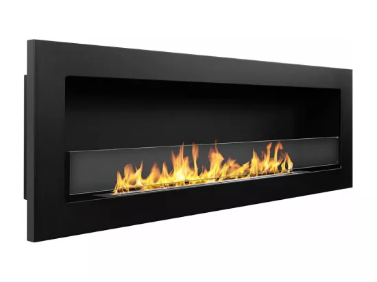 Cheminée bioéthanol murale encastrable 120x40 LIVORNO 120 Noir