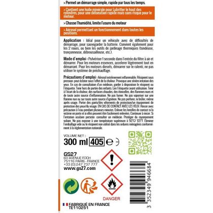 Produit d'entretien GS27 Démarrage Express - Haute Perfomance Universel