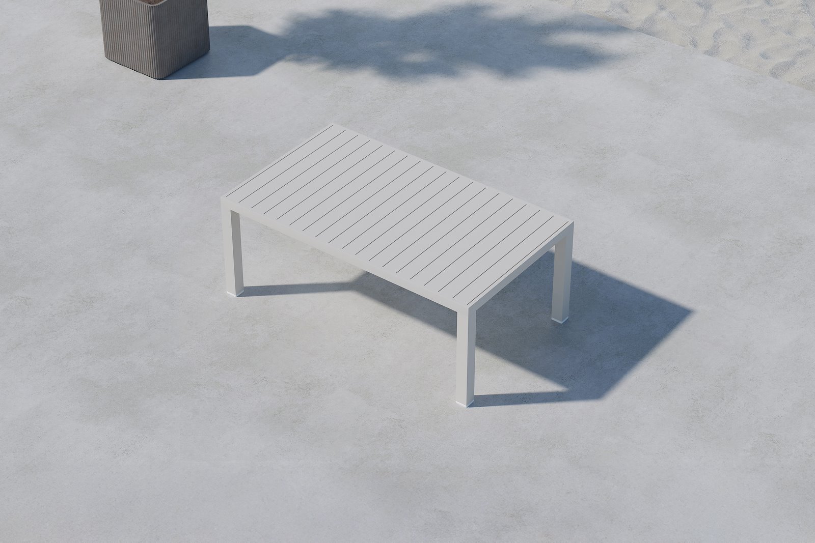 Copacabana sofabord Utebord med beiglakkert ramme og beige bordplate