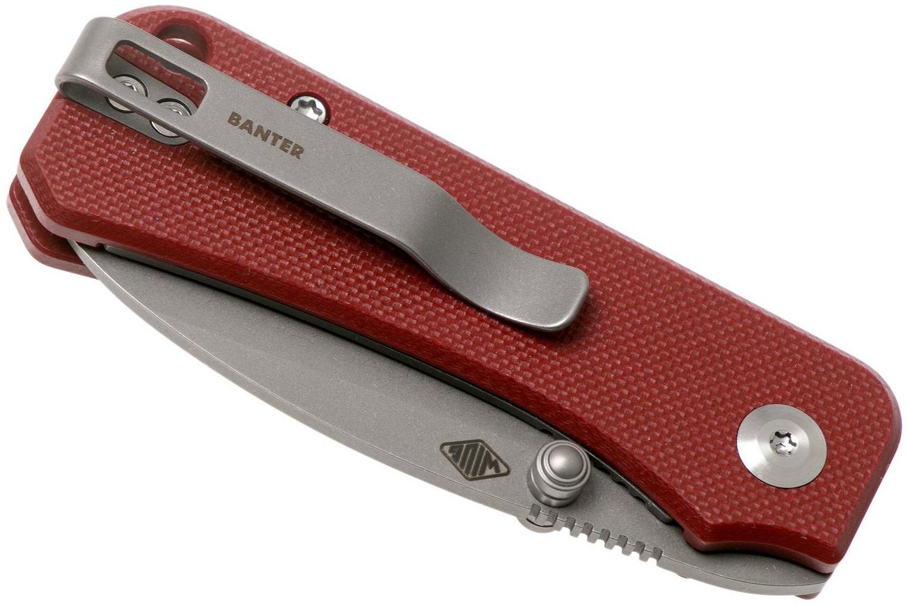 Civivi Baby Banter C19068S-6 Burgundy G10, Stonewashed zakmes, Ben Petersen design