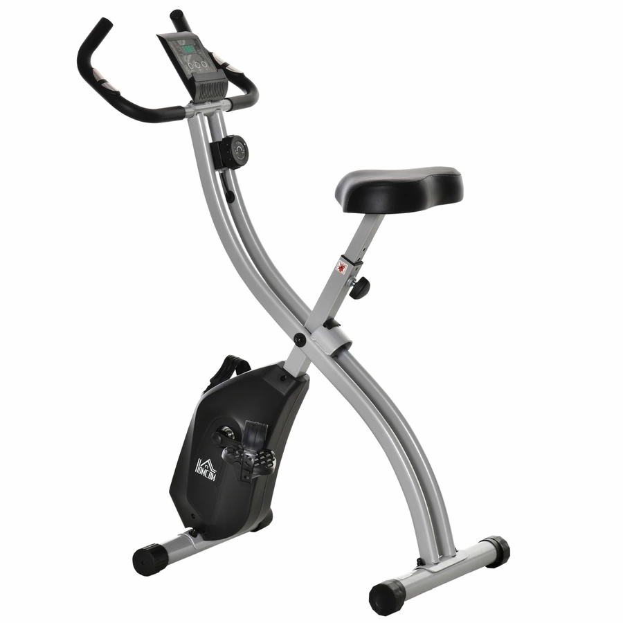 HOMCOM Heimtrainer mit 8 Wiederstandsstufen grau, schwarz