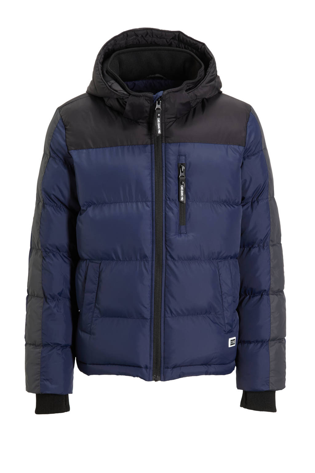 Cars gewatteerde winterjas GAZIL donkerblauw/zwart/grijs