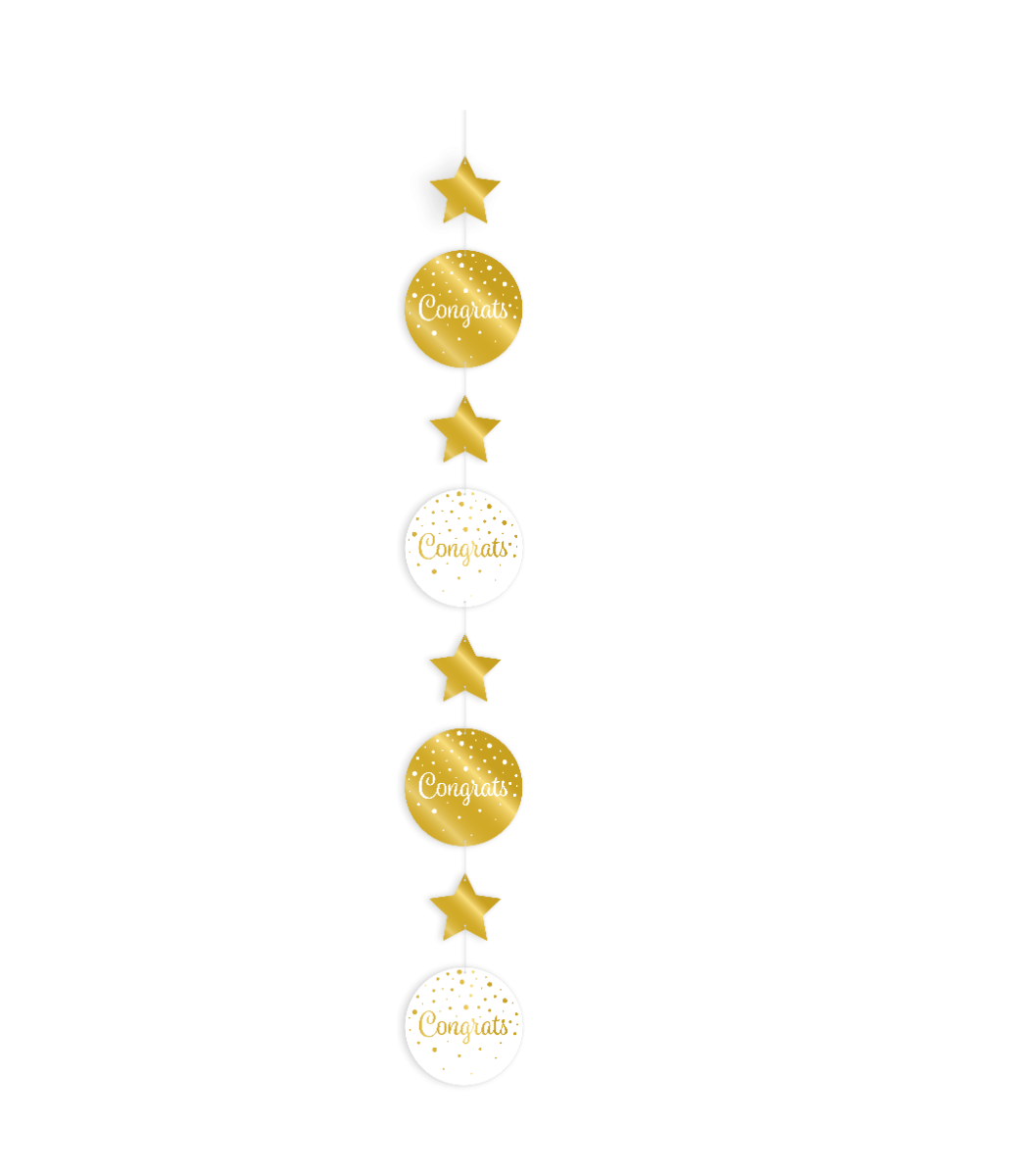 Goud Witte Hangdecoratie Congrats 17cm