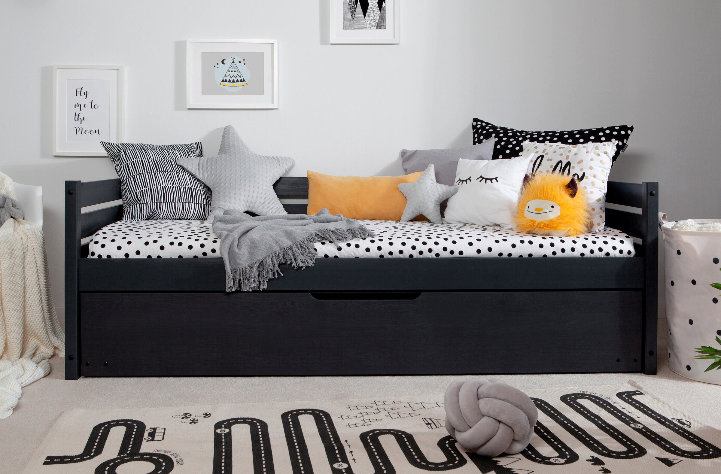 Ticaa Sofabett Naomi inkl. Ausziehbett, 90x200 Grau