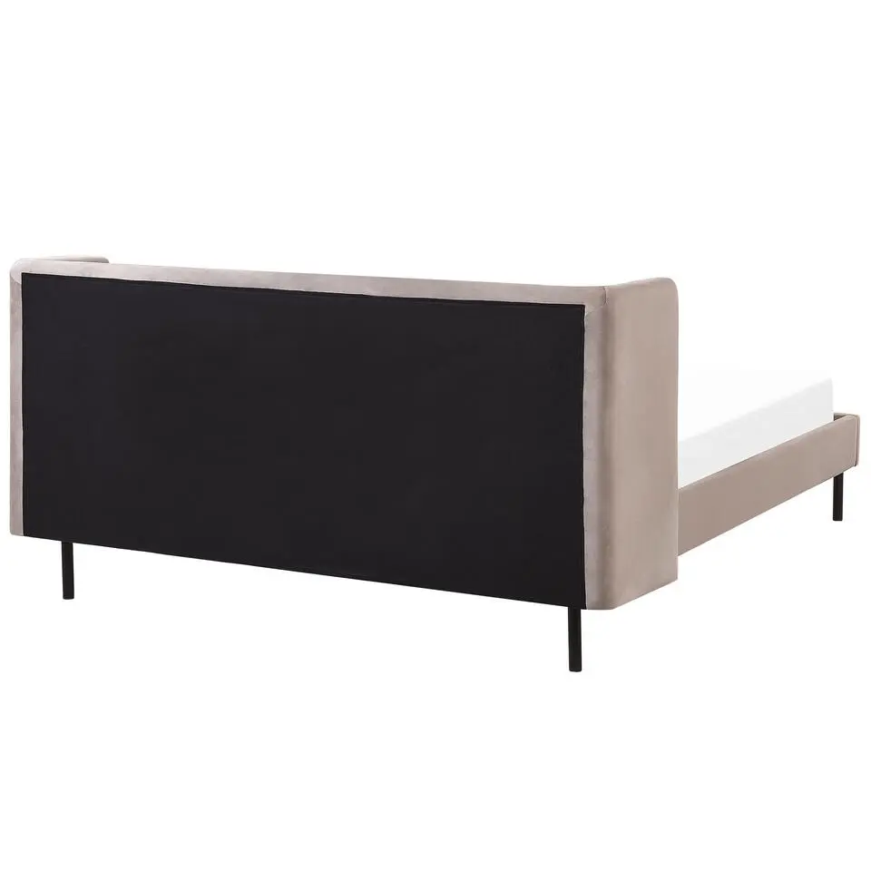 ARETTE - Tweepersoonsbed - Taupe - 160 x 200 cm - Fluweel