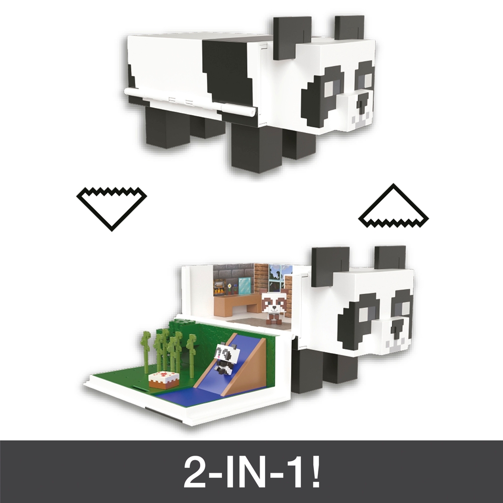 Minecraft Mob Head Minis Panda Spielhaus Set und Figuren