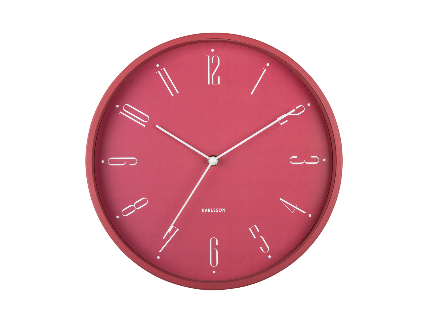 Wall clock Regal Numbers blush red