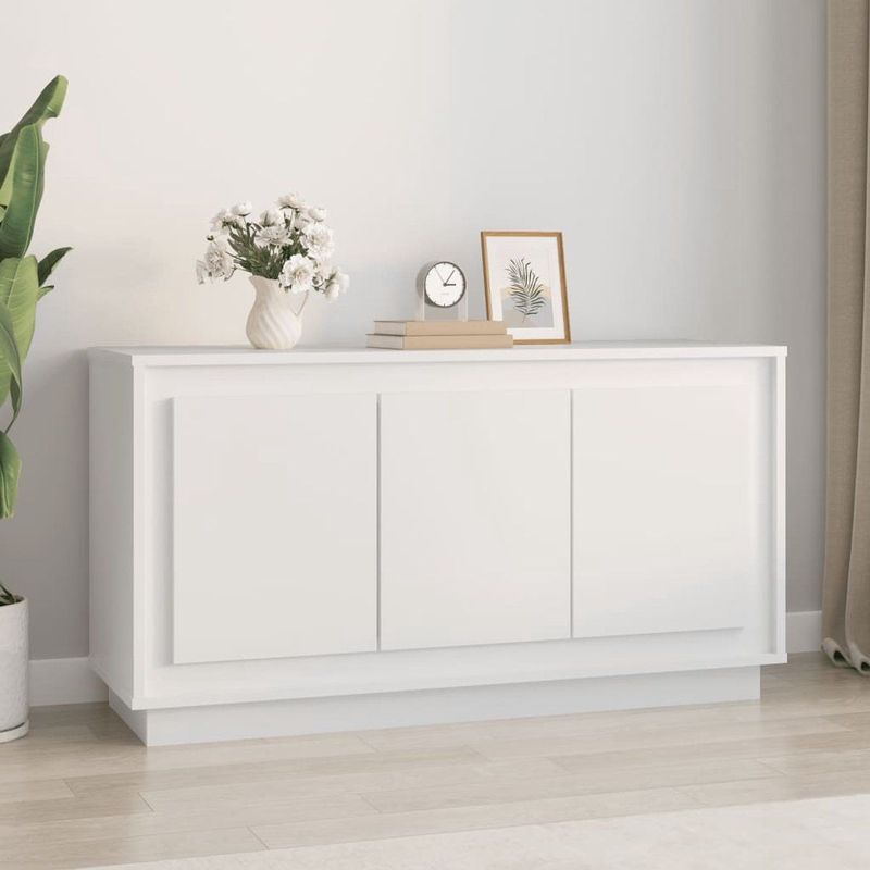 vidaXL - Dressoir - Wit - Bewerkt Hout - 6 Vakken