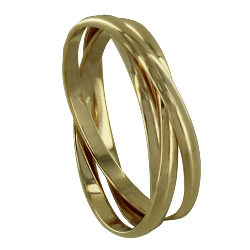 Bague Plaqué Or Triples Anneaux