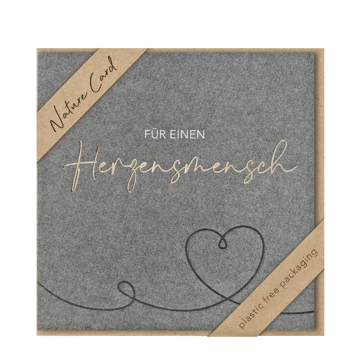 Glückwunschkarte Gruss Doppelkarte inkl. Umschlag (69-4010) - Herzensmensch