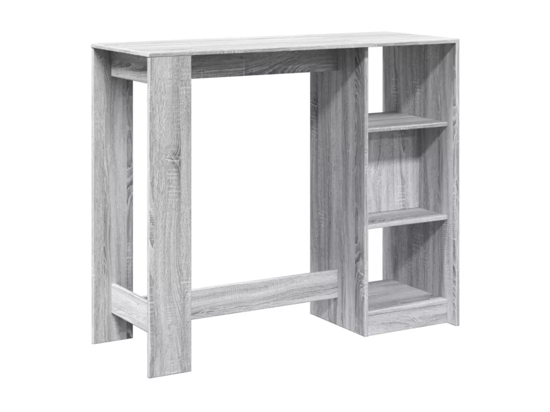 Table de bar avec étagère sonoma gris bois d'ingénierie