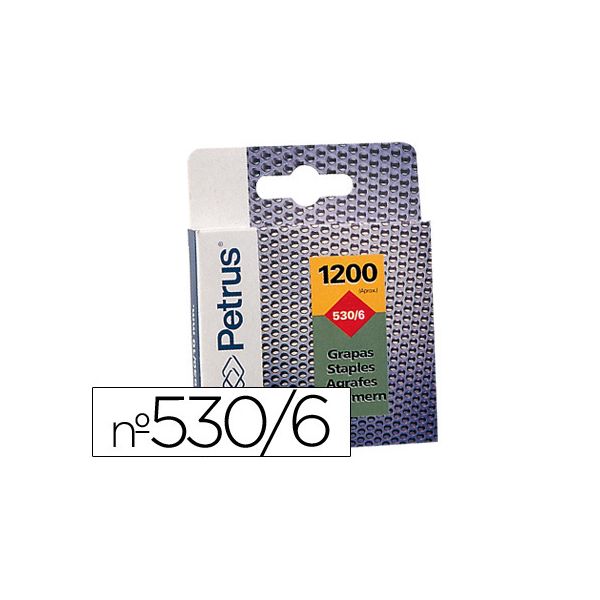 Petrus Caixa 1200 Agrafos Cravadora n 530/6 - 77513