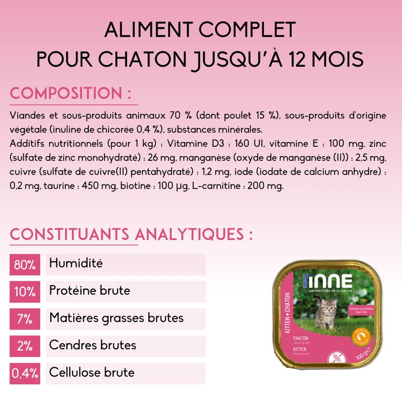 Nutrivet Inne Kitten poulet pour chaton