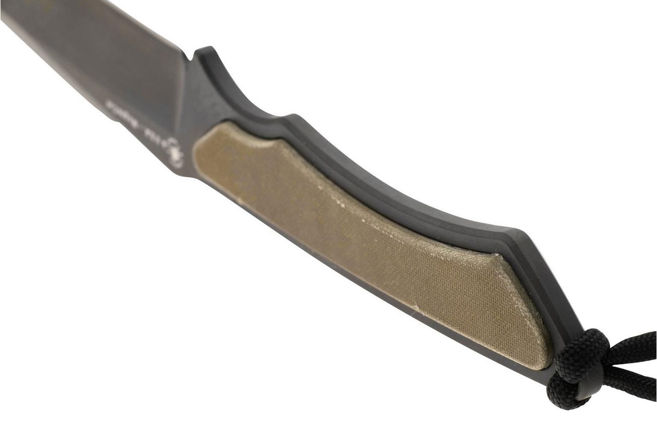 Spartan Blades Phrike SB17 Black, Green G10, vaststaand mes, kydex schede