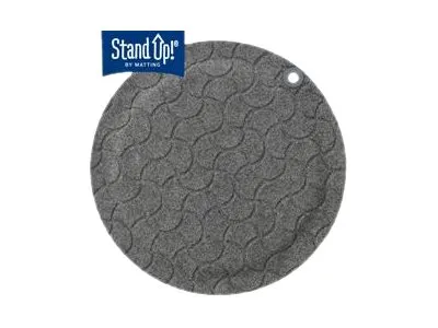 Matting StandUp - Gulvmåtte - rund - 56 cm - grå