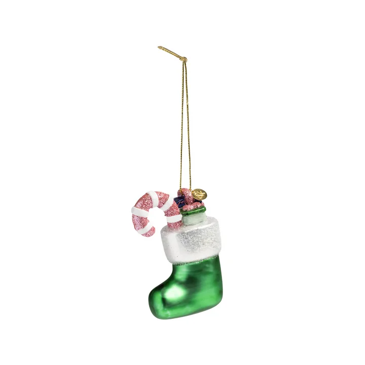 &klevering - Weihnachtsstrumpf Ornament, grün