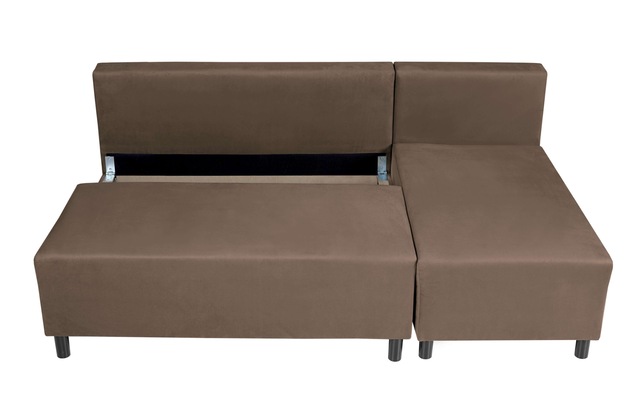 Home affaire Ecksofa »IWALANI, Schlafsofa mit Bettkasten, Recamiere beidseitig montierbar« L-Form, B/T/H 199/135/83 cm, Struktur weich & Velvet
