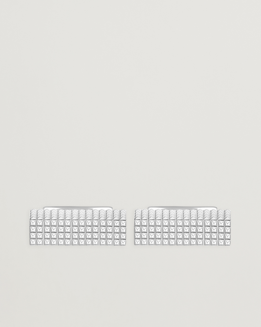 S.T. Dupont Cufflink Rectangle Diamond Head Silver