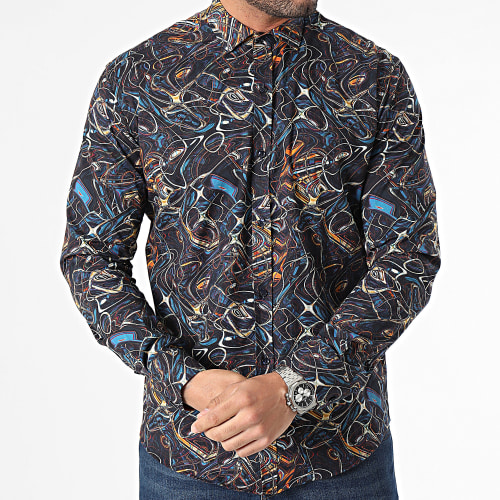 Chemise Manches Longues Bleu Marine