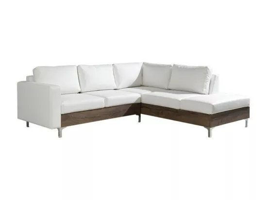 Canapé d'angle Providence 140, Blanc, 236x212x81cm