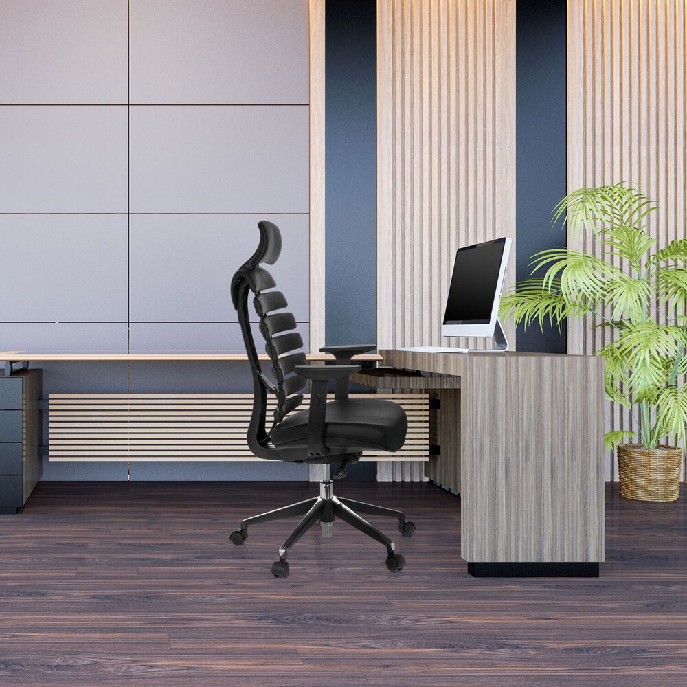 Profi Bürostuhl ERGO LINE II PRO Leder mit Armlehnen (höhenverstellbar) hjh OFFICE