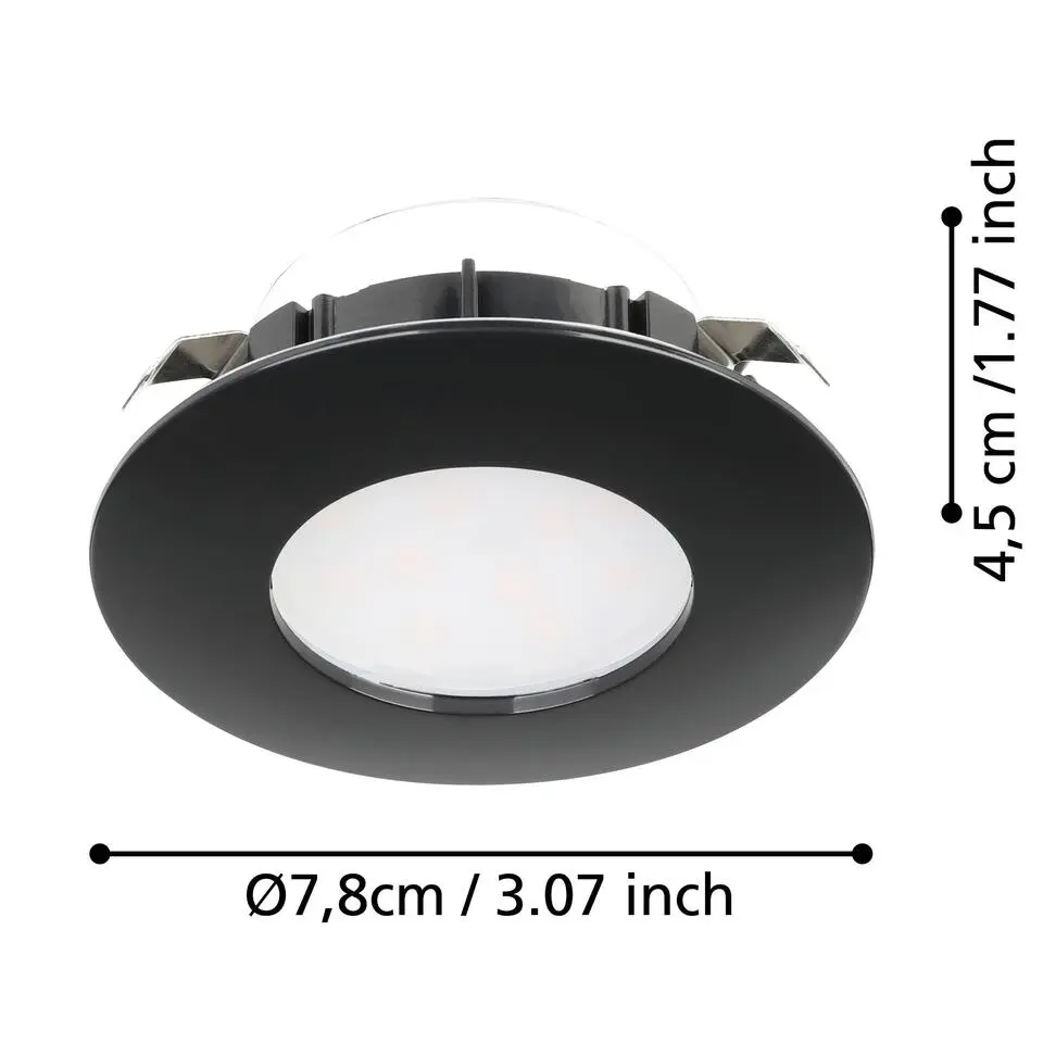 EGLO Pineda Inbouwlamp - LED - Ø 16.5 cm - Zwart