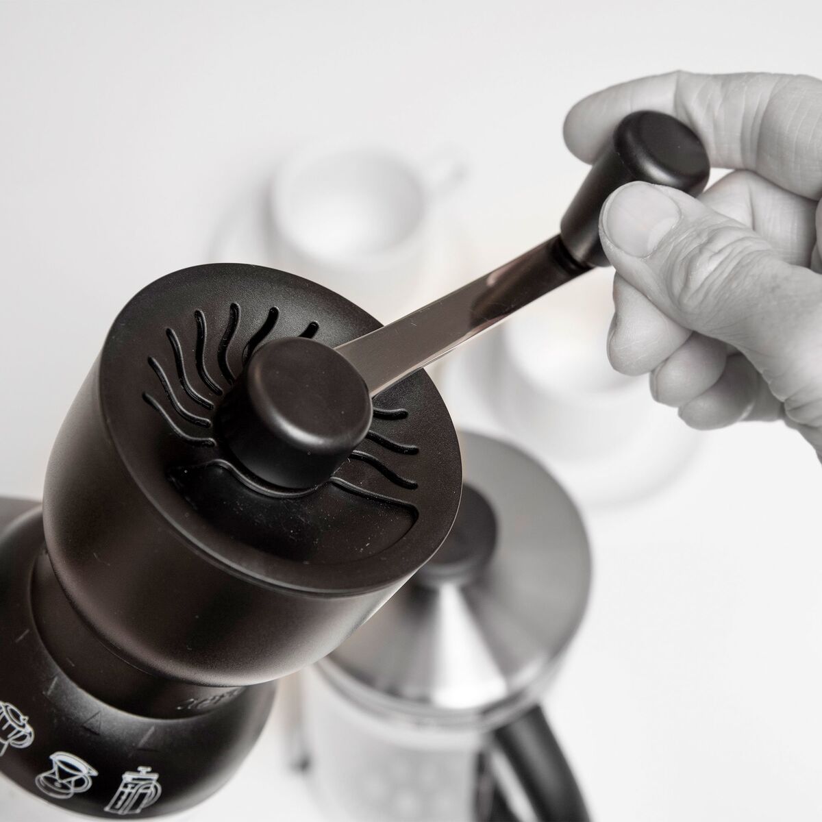 Kaffekvern manuell, svart