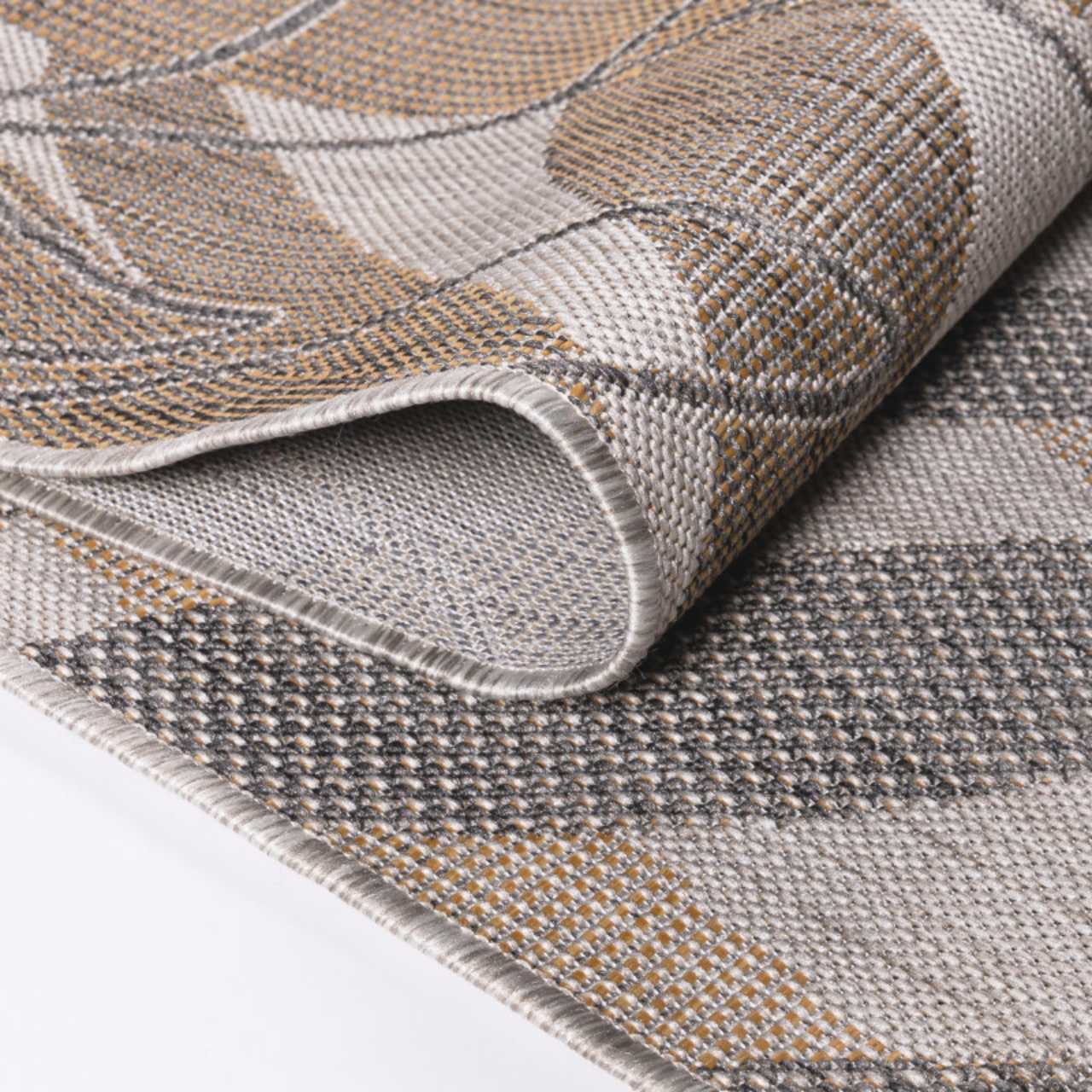 In Outdoor Teppich Beige, Vintage Design, Flachgewebe, Wetterfest