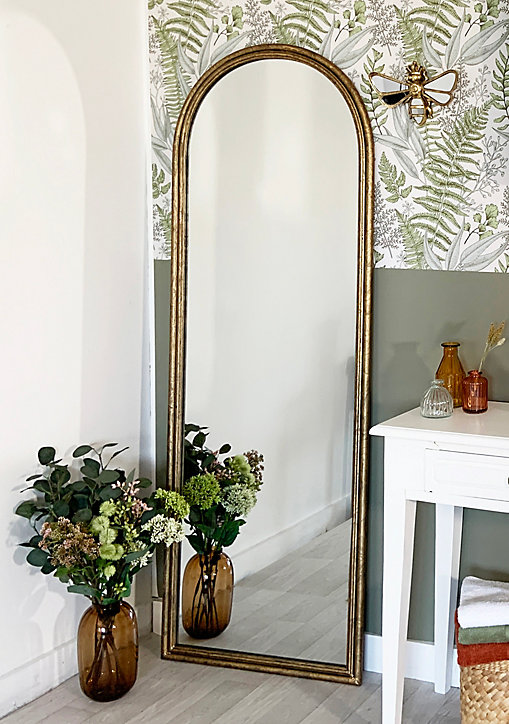 Miroir arc style arrondi effet doré Windows L.60 x H.170 x ep.5 cm
