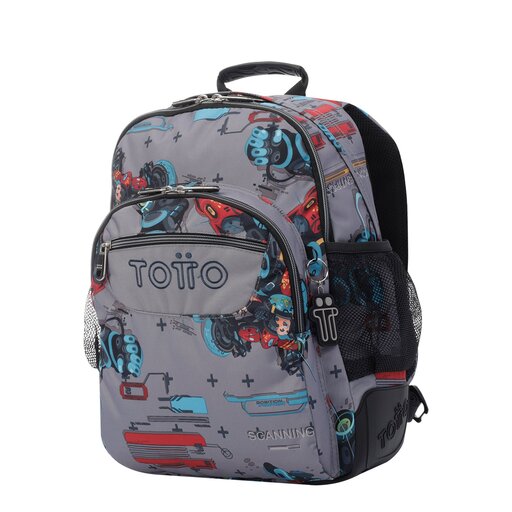 Mochila Escolar Totto Con Robots Crayoles