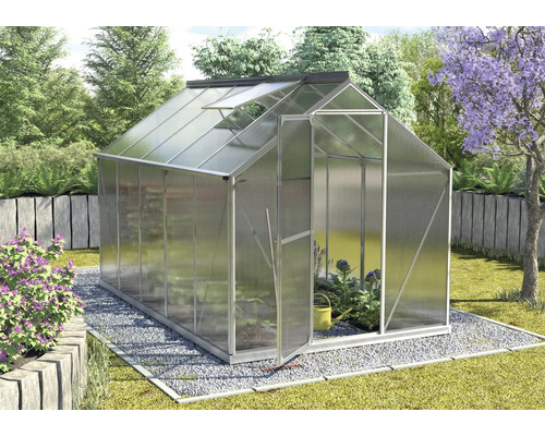 Vitavia Triton 6200 kas, 4 mm dubbelwandige polycarbonaat panelen, met fundering, 198x317 cm, aluminium