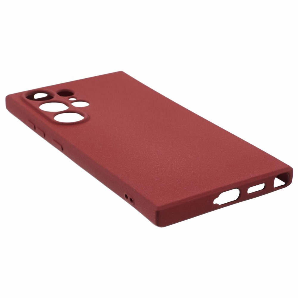 Samsung Galaxy S24 Ultra Gummi Case Hülle mit Kameraschutz - Dunkelrot