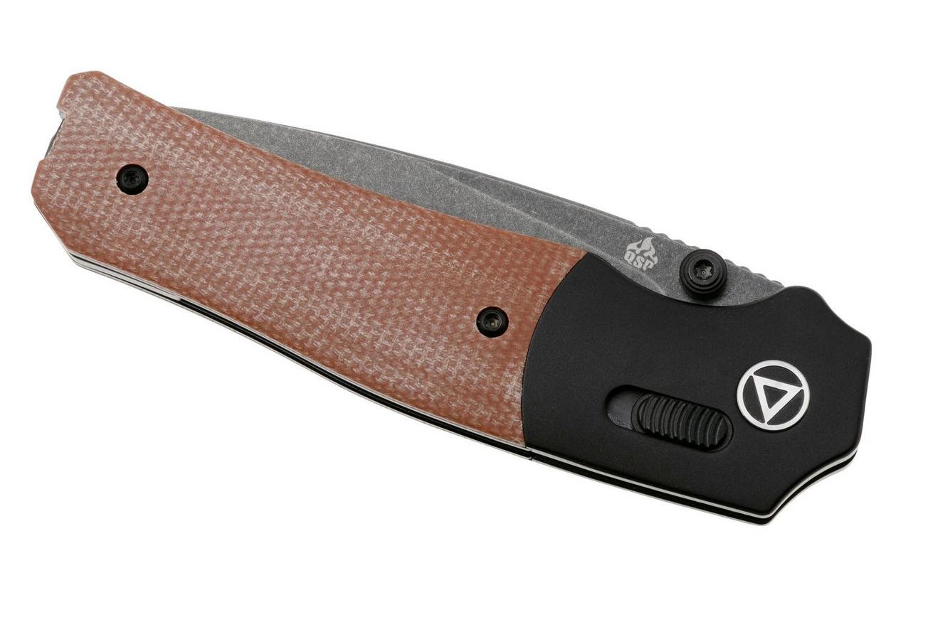 QSP Knife Vault QS157-C2 Dark Stonewashed Tan Micarta, zakmes, Jacob Lundquist Design
