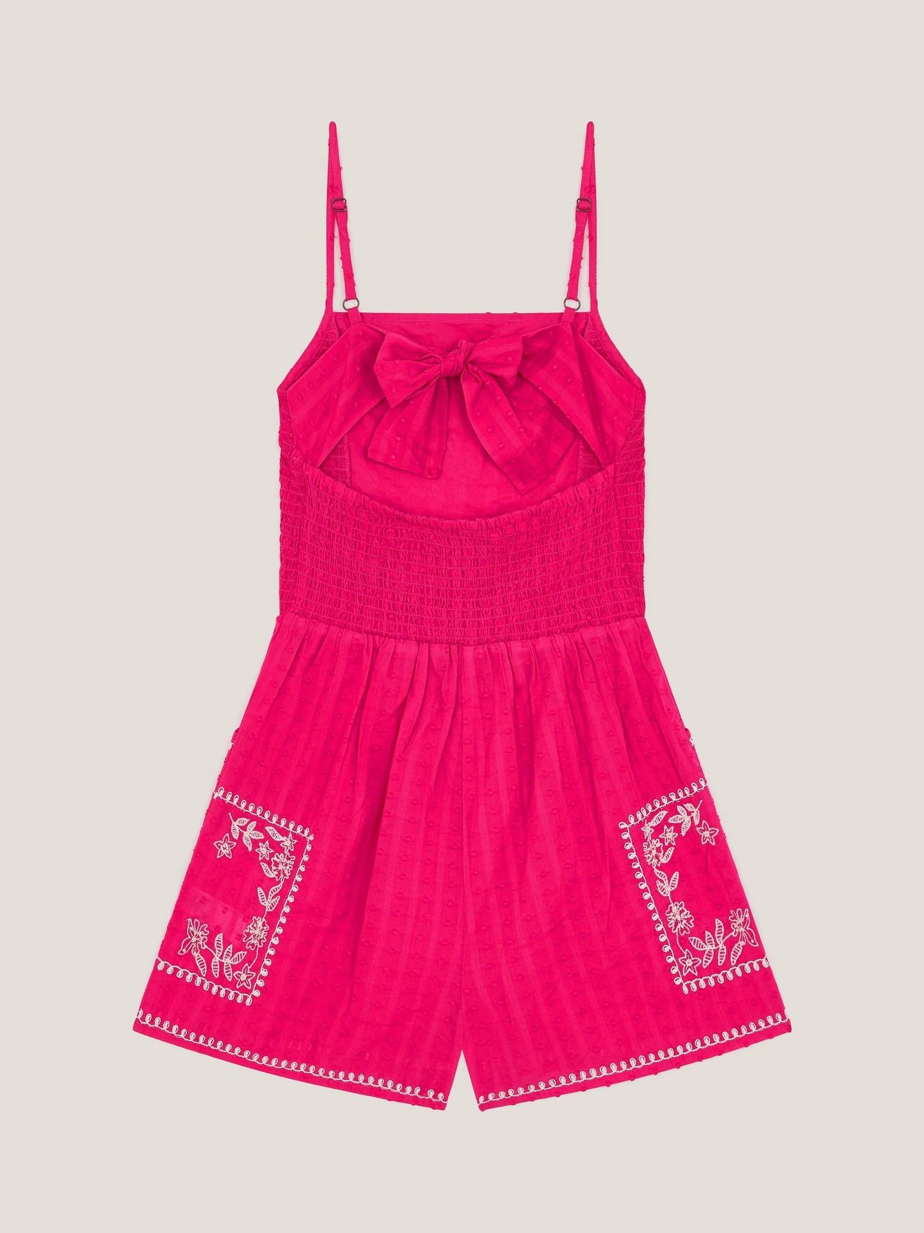 Monsoon Floral Print Embroidered Playsuit