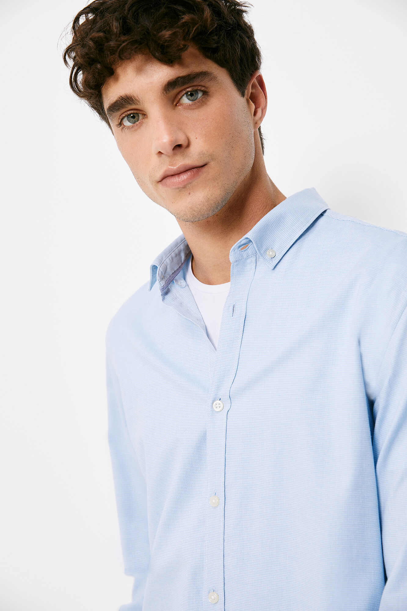 Cor da estrutura da camisa - azul claro