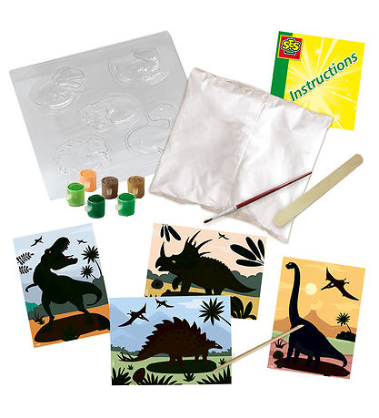SES Creative - Gießen und Bemalen - Dinosaurier m. Kratzbogen