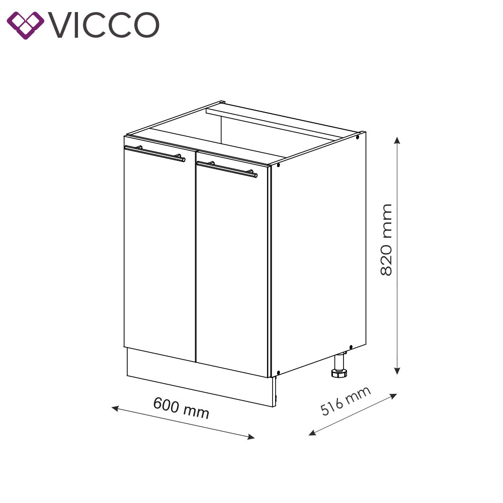 VICCO Unterschrank 60 cm Weiß Küchenzeile Unterschrank Fame