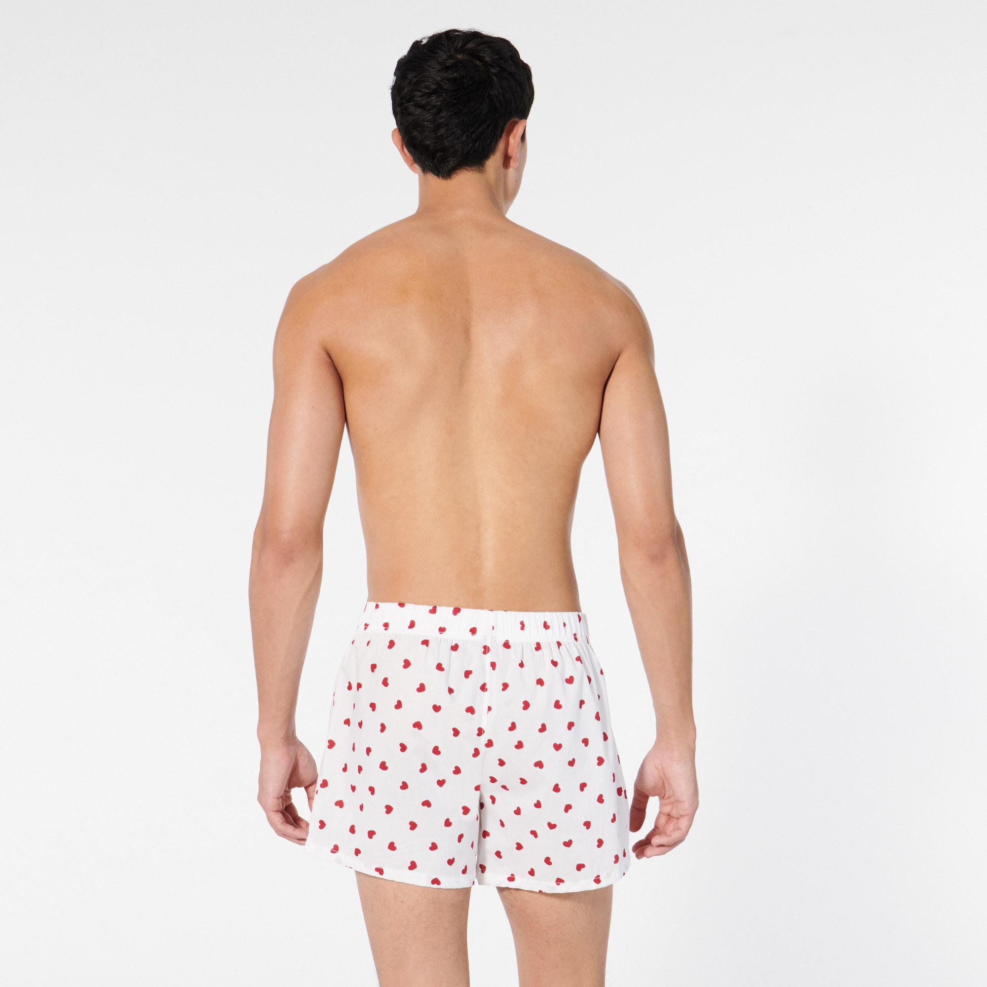 Caleçon à motifs coeurs en coton