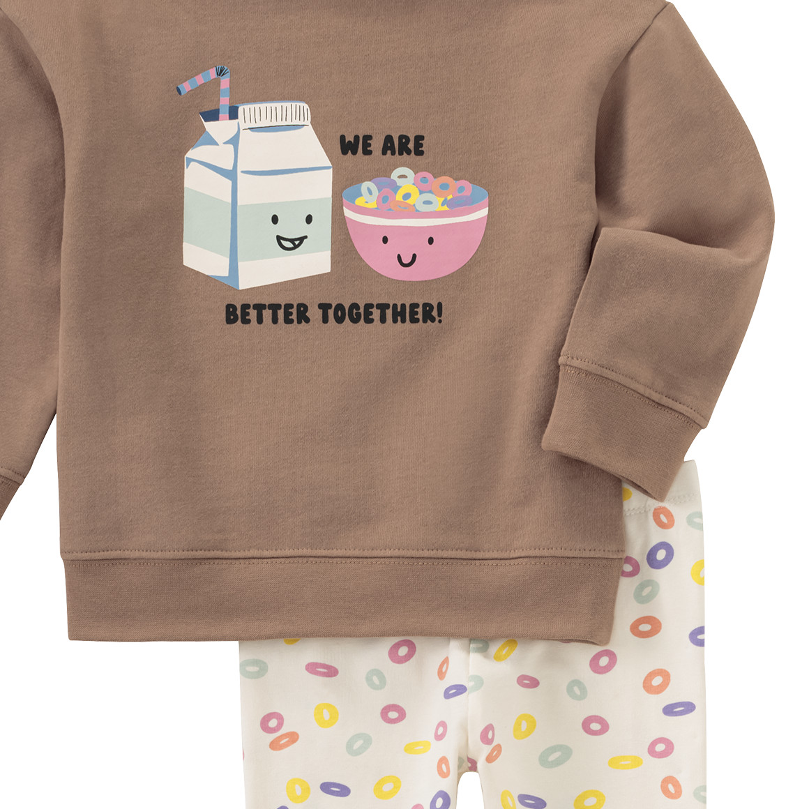 Topomini Baby Sweatshirt und Leggings im Set hellbraun / creme
