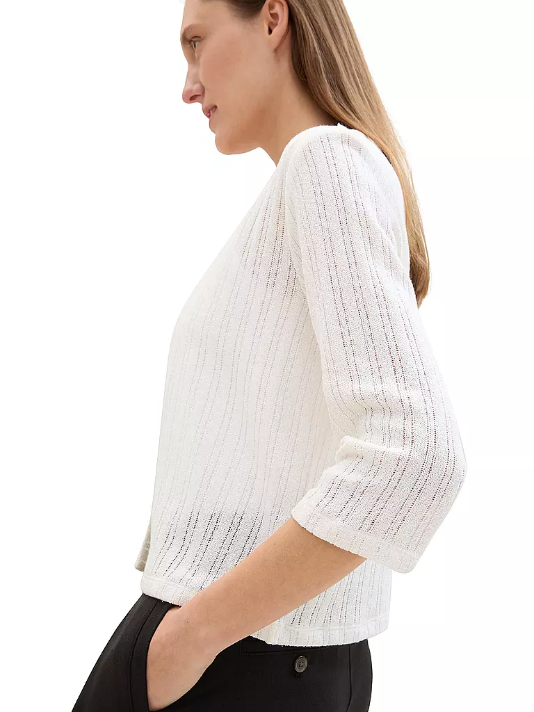 TOM TAILOR Strickjacke  weiss