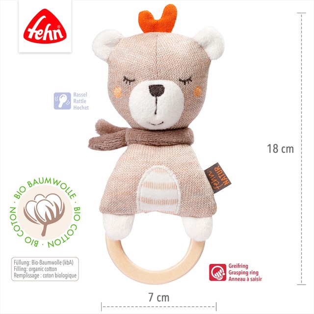 Fehn Greifling »fehnNATUR, Holz-Greifling Teddy« mit Holzring